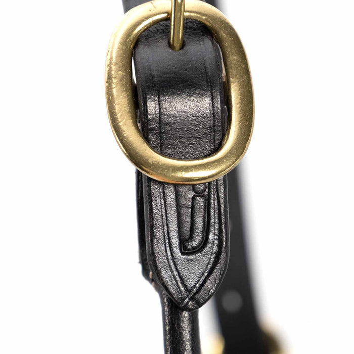 Jeffers Harness Leather Show Halter for Cattle – Includes Lead & Brass Chain - JEF01K - Black - Small - 1 - 5