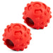 Jeffers Hollow Red Knobby Ball Natural Rubber Dental Treat Dispensing Dog Chew Toy - I7Q1-2 - Red - Medium - 2 - 13