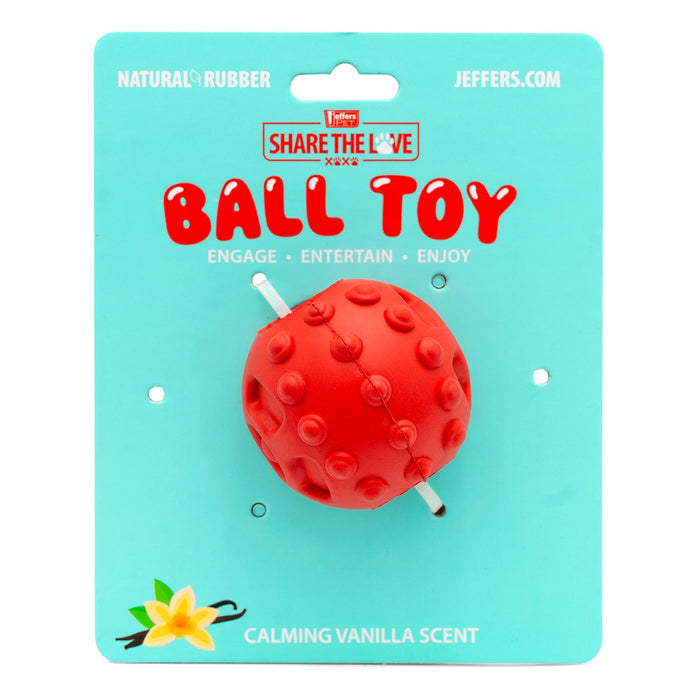 Jeffers Hollow Red Knobby Ball Natural Rubber Dental Treat Dispensing Dog Chew Toy - I7Q1 - Red - Medium - 1 - 7