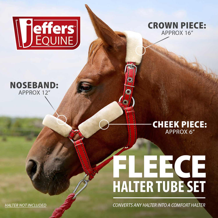 Jeffers Horse Fleece Halter Tube, 4 Piece Comfort Set - IASQ - 4
