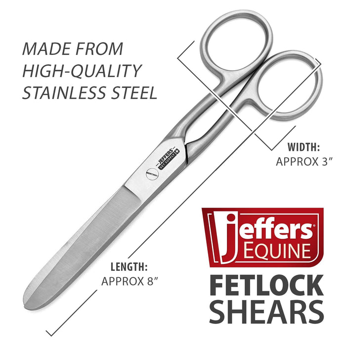 Jeffers Horse Grooming Fetlock Shears, Stainless Steel - IAFU - 2