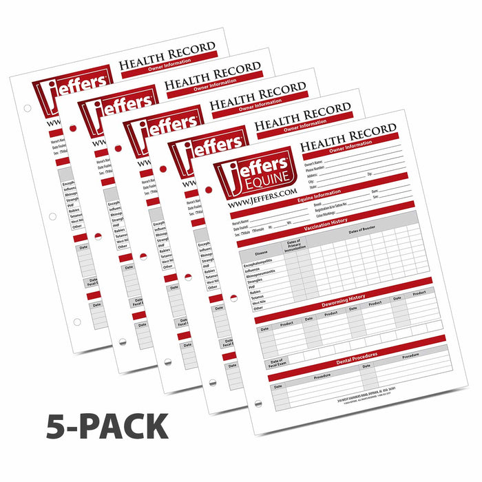 Jeffers Horse Health Records - JVH1-5 - 5 Pack - 4