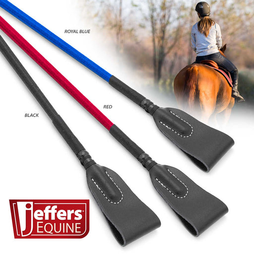 Jeffers Horse Jumping Training Bat, 20" Riding Crop with Wrist Strap - FBGD - Black - 2
