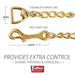 Jeffers Horse Lead Chain with Bolt Snap End & Square Eye Swivel End - IABF - 30" - Brass - plated - 9