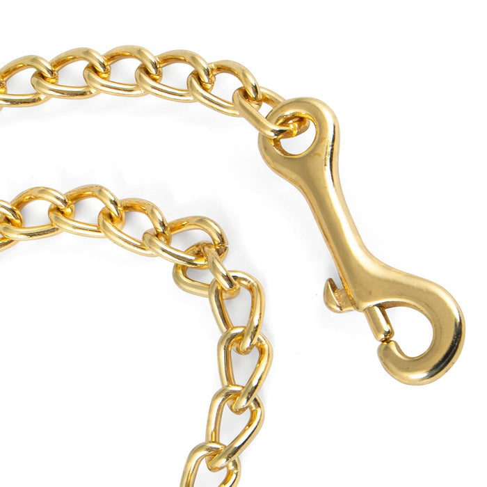 Jeffers Horse Lead Chain with Bolt Snap End & Square Eye Swivel End - IABF - 30" - Brass - plated - 11