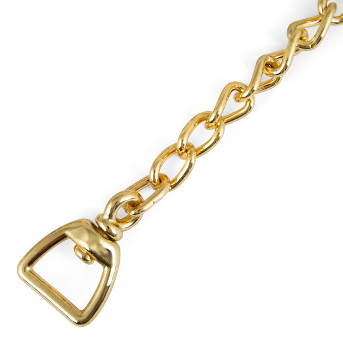 Jeffers Horse Lead Chain with Bolt Snap End & Square Eye Swivel End - IABF - 30" - Brass - plated - 10
