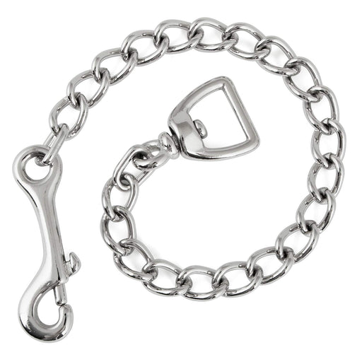 Jeffers Horse Lead Chain with Bolt Snap End & Square Eye Swivel End - IABG - 20" - Nickel - plated - 1