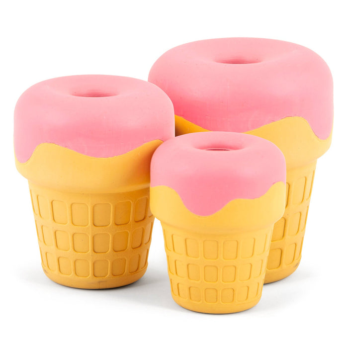 Jeffers Ice Cream Cone Natural Rubber Stuffable Treat Dispensing Dental Dog Chew Toy - I7QQ - Multi - Small - 1 - 2