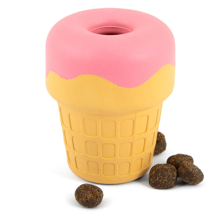 Jeffers Ice Cream Cone Natural Rubber Stuffable Treat Dispensing Dental Dog Chew Toy - I7QQ - Multi - Small - 1 - 10