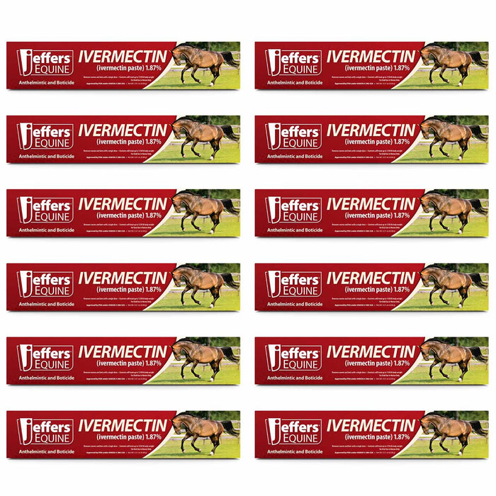 Jeffers Ivermectin Horse Dewormer Gel, Apple Flavored - JVBB-12 - 12 Pack - Apple - 15
