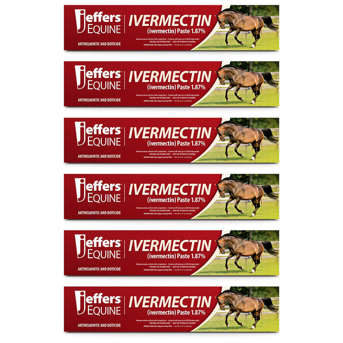 Jeffers Ivermectin Horse Dewormer Gel, Apple Flavored - JVBB-6 - 6 Pack - 13