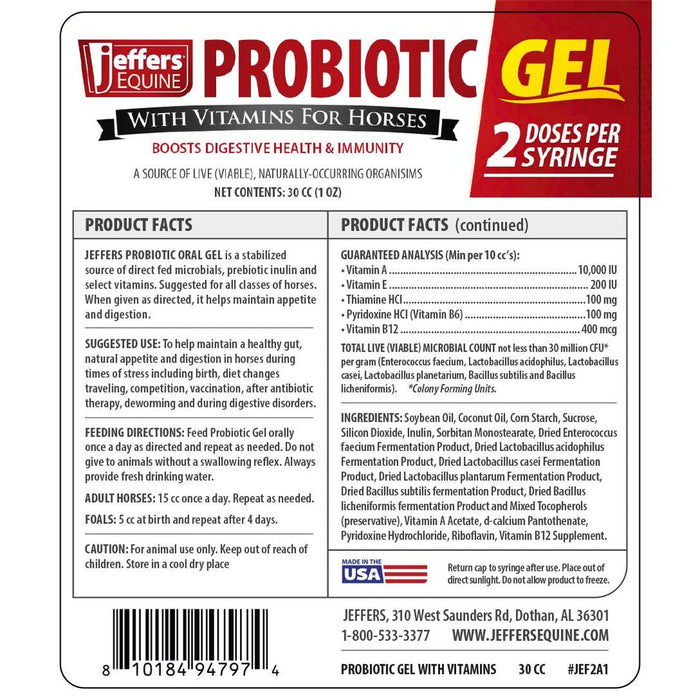 Jeffers IverPro 2 Pack Horse Dewormer Paste with Probiotic Gel, Ivermectin 1.87% Equine Parasite Control & Digestive Support - JEF2A1-KIT - 2 Pack - 14