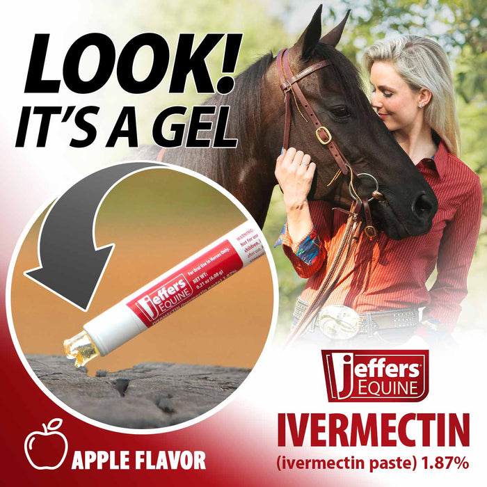 Jeffers IverPro 2 Pack Horse Dewormer Paste with Probiotic Gel, Ivermectin 1.87% Equine Parasite Control & Digestive Support - JEF2A1-KIT - 2 Pack - 5