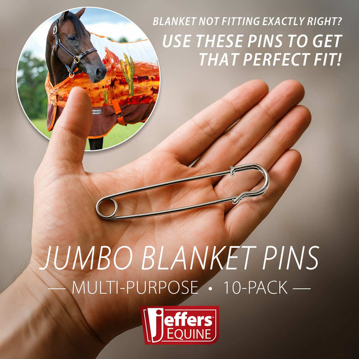 Jeffers Jumbo Multi - Purpose Blanket Pins, 10 - Pack - IABS - 10 ct - 2
