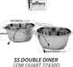 Jeffers Low Profile Stainless Steel Double Diner Pet Bowls - G3D3 - 2 (32 oz) Bowls - 1 Set - 3