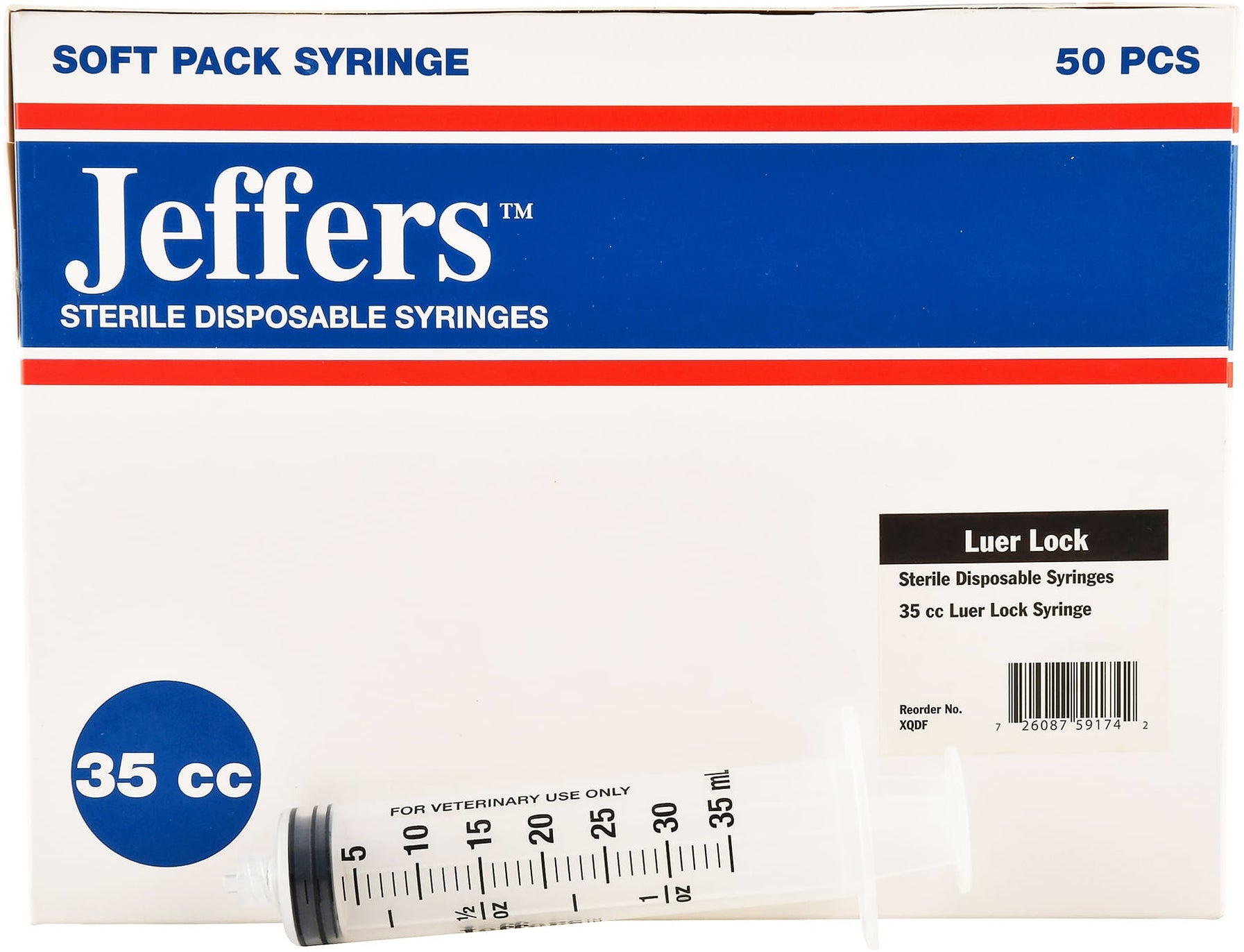 Jeffers Luer Lock Syringes | Veterinary Syringes in Boxes of 100