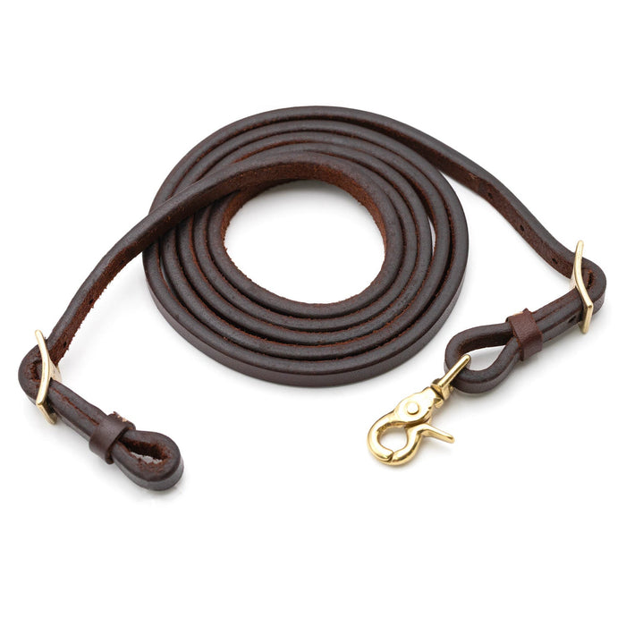 Jeffers LuxeLeather Heavy Oiled Adjustable Roping Rein with Scissor Snap for Horses - JEF13N - Heavy Oiled - 1/2" x 7' - 1 - 4