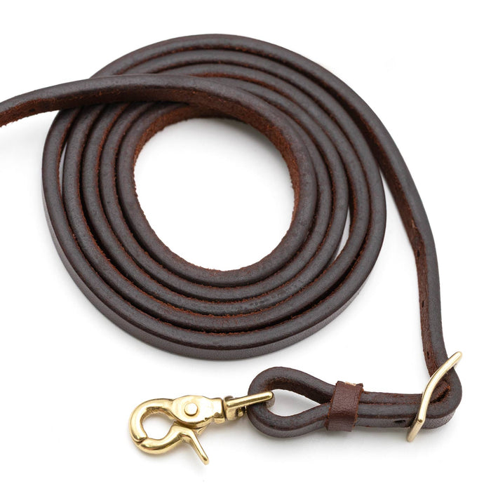 Jeffers LuxeLeather Heavy Oiled Adjustable Roping Rein with Scissor Snap for Horses - JEF13N - Heavy Oiled - 1/2" x 7' - 1 - 3