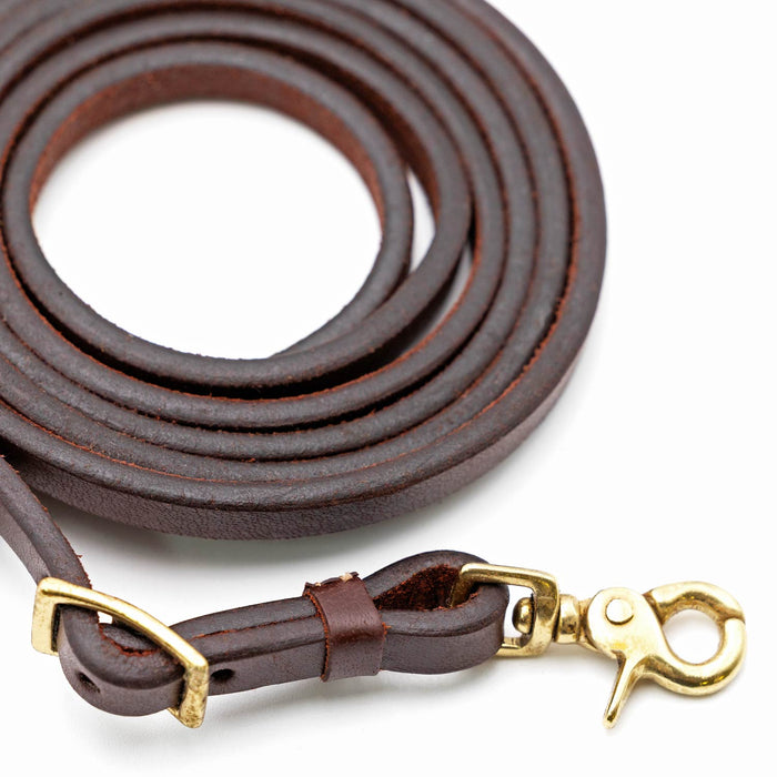 Jeffers LuxeLeather Heavy Oiled Adjustable Roping Rein with Scissor Snap for Horses - JEF13P - Heavy Oiled - 1/2" x 8' - 1 - 10
