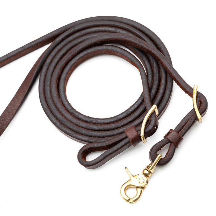 Jeffers LuxeLeather Heavy Oiled Adjustable Roping Rein with Scissor Snap for Horses - JEF13P - Heavy Oiled - 1/2" x 8' - 1 - 8