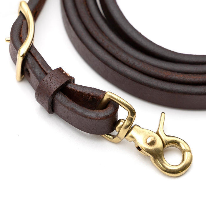 Jeffers LuxeLeather Heavy Oiled Adjustable Roping Rein with Scissor Snap for Horses - JEF13R - Heavy Oiled - 5/8" x 8' - 1 - 17