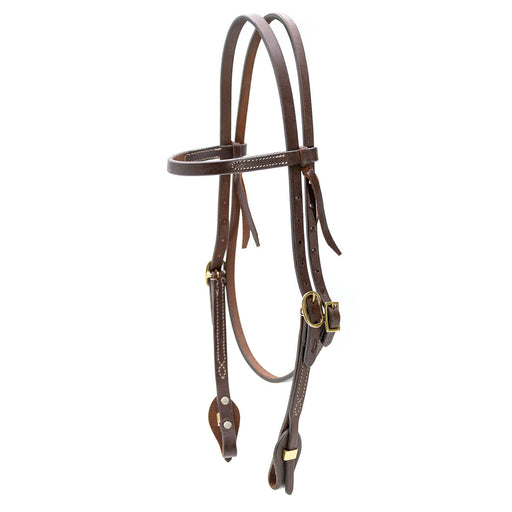 Jeffers LuxeLeather Heavy Oiled Browband Headstall with Quick Change Bit Ends for Horses - JEF13T - Heavy Oiled - Full - 1 - 1
