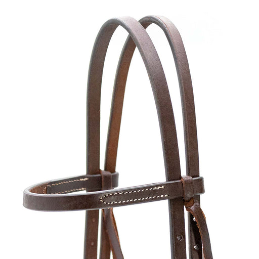 Jeffers LuxeLeather Heavy Oiled Browband Headstall with Quick Change Bit Ends for Horses - JEF13T - Heavy Oiled - Full - 1 - 2