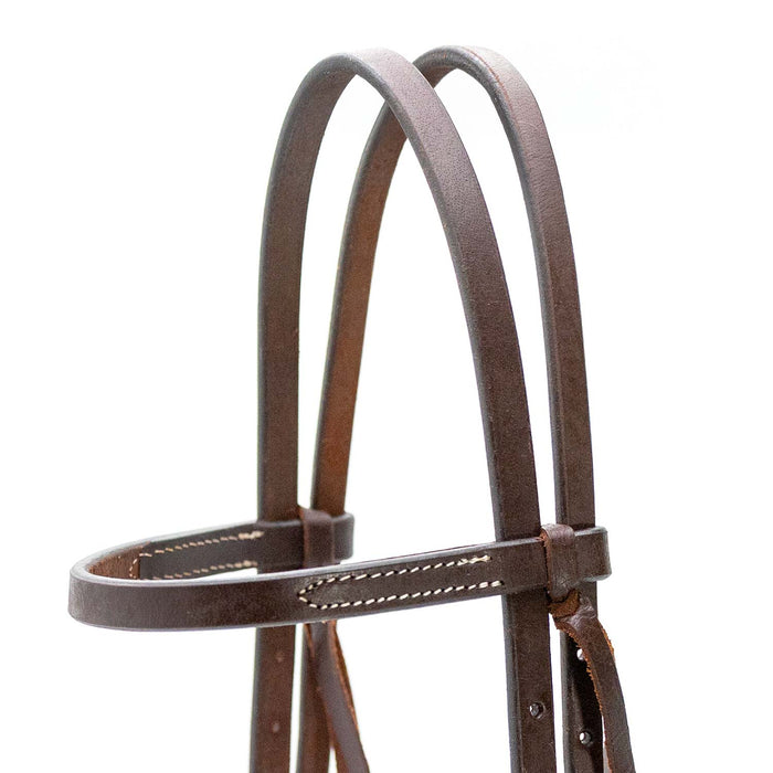 Jeffers LuxeLeather Heavy Oiled Browband Headstall with Quick Change Bit Ends for Horses - JEF13T - Heavy Oiled - Full - 1 - 2