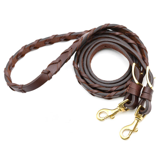 Jeffers LuxeLeather Heavy Oiled Laced Barrel Rein for Horses - JEF13H - Heavy Oiled - 3/4" x 7.5' - 1 - 1