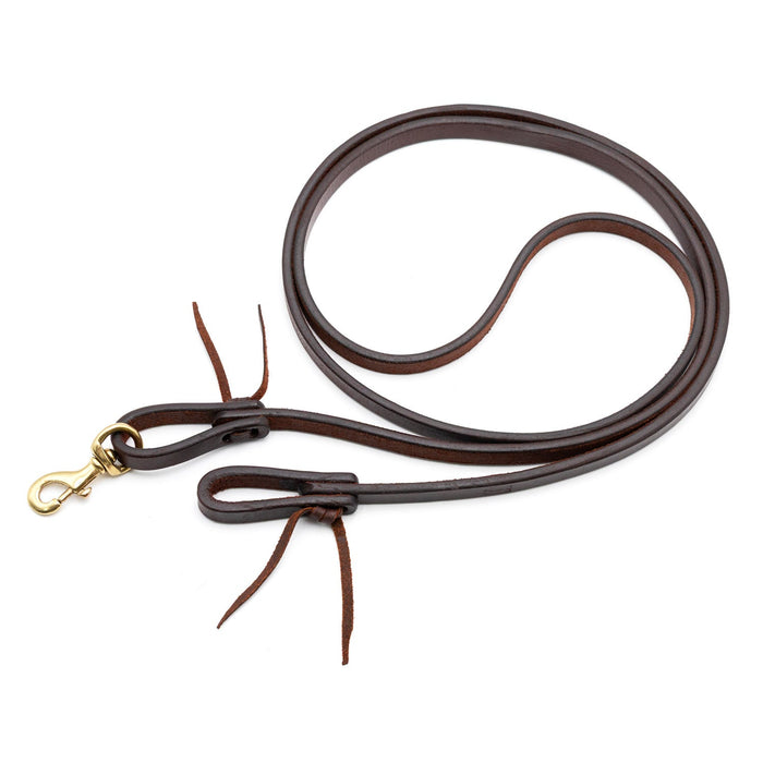 Jeffers LuxeLeather Heavy Oiled Roping Rein with Bolt Snap for Horses - JEF136 - Heavy Oiled - 5/8" x 8' - 1 - 1