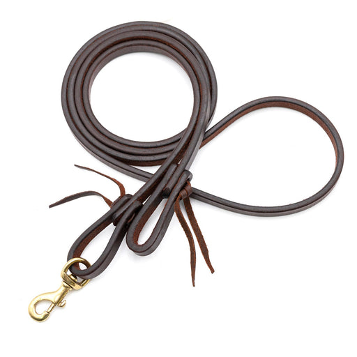 Jeffers LuxeLeather Heavy Oiled Roping Rein with Bolt Snap for Horses - JEF136 - Heavy Oiled - 5/8" x 8' - 1 - 2