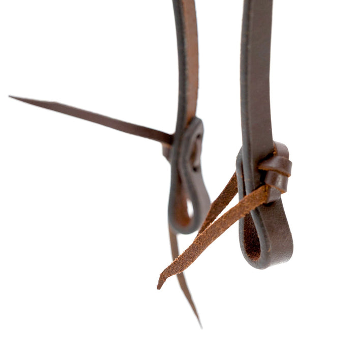 Jeffers LuxeLeather Heavy Oiled Sliding Ear Headstall with Water Tie Bit Ends for Horses - JEF13U - Heavy Oiled - Full - 1 - 5