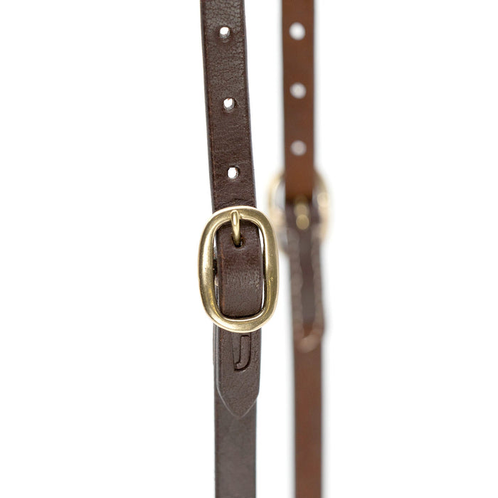 Jeffers LuxeLeather Heavy Oiled Sliding Ear Headstall with Water Tie Bit Ends for Horses - JEF13U - Heavy Oiled - Full - 1 - 3
