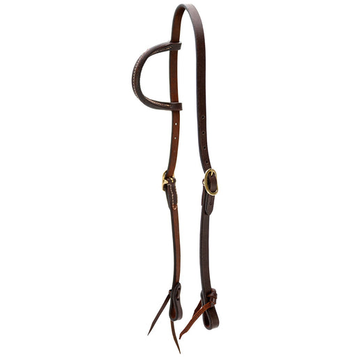 Jeffers LuxeLeather Heavy Oiled Sliding Ear Headstall with Water Tie Bit Ends for Horses - JEF13U - Heavy Oiled - Full - 1 - 1