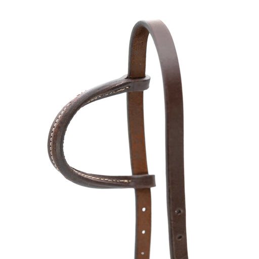 Jeffers LuxeLeather Heavy Oiled Sliding Ear Headstall with Water Tie Bit Ends for Horses - JEF13U - Heavy Oiled - Full - 1 - 2