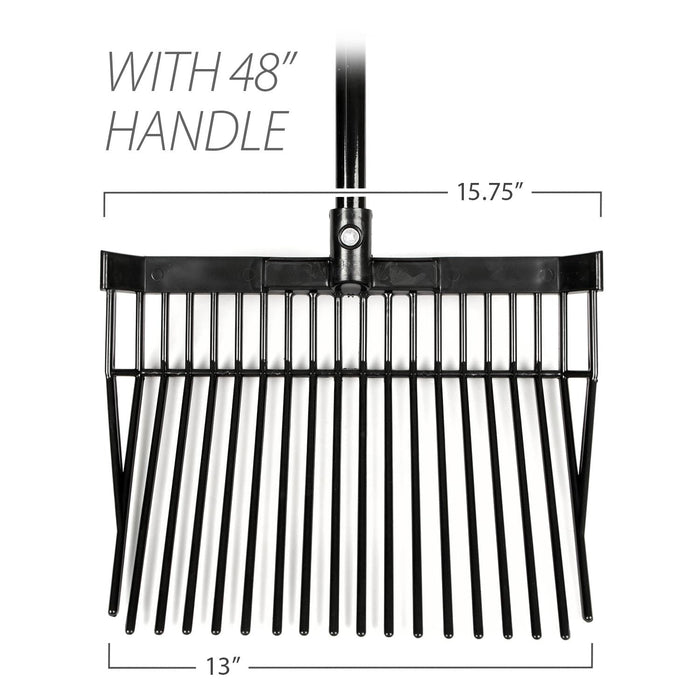 Jeffers Manure & Bedding Fork (& Replacement Heads) - IAE1 - Head with 48" Handle - Regular - 18 Tines - Each - 3