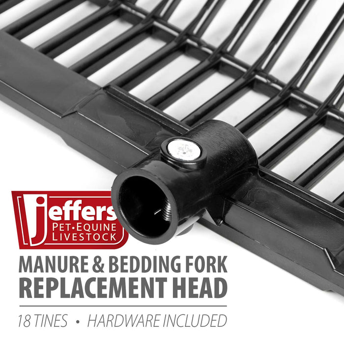 Jeffers Manure & Bedding Fork (& Replacement Heads) - IAE3 - Head with 48" Handle - Mini - 12 Tines - Each - 11