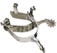 Jeffers Men's Western & Barrel Racing Spurs – Stainless Steel, Antique Brown & Brass Trim Horse Riding Spurs with 10 - Point Rowels - A8AE - Stainless Steel Roping Spurs - Pair - 2 ct - 5