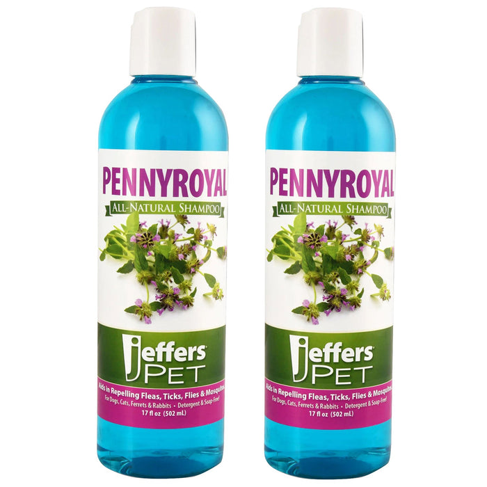 Jeffers Natural Flea & Tick Pennyroyal Pet Shampoo - Aids in Repelling Fleas, Ticks, Flies & Mosquitos - TZ1E-2 - 17 oz - 2 - 9