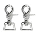 Jeffers Nickel - Plated Die Cast Trigger Snap (Scissor Snap) with Swivel Square Eye - IAC8-2 - 5/8" - 2 Pack - 5