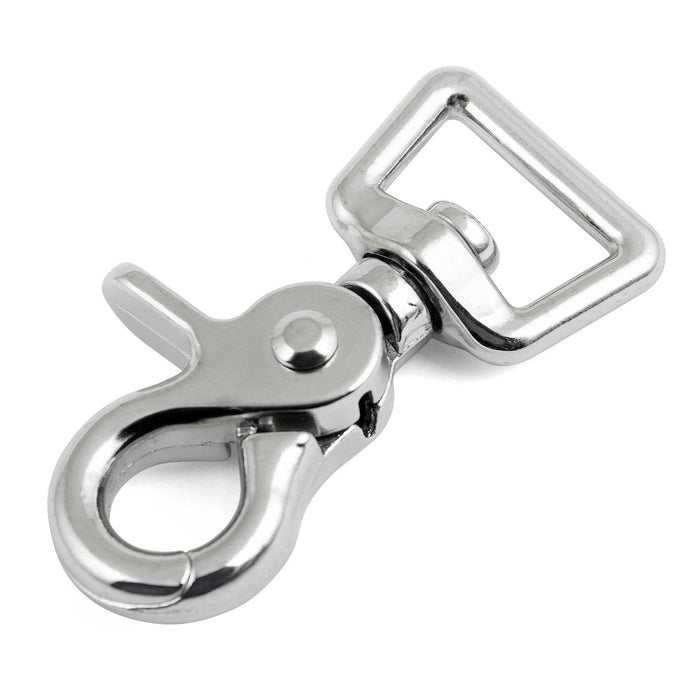 Jeffers Nickel - Plated Die Cast Trigger Snap (Scissor Snap) with Swivel Square Eye - IAC8 - 5/8" - Single - 1