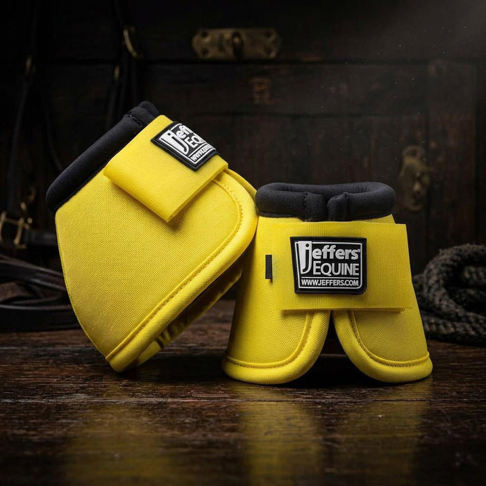 Jeffers No-Turn Bell Boots for Horses, Solid Colors, 2 Count - JEF2YF - Medium - Yellow - 2 ct - 42