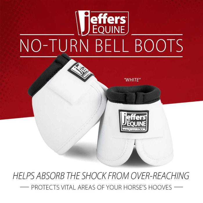 Jeffers No - Turn Bell Boots for Horses, Solid Colors, 2 ct - JEF2MF - Medium - White - 2 ct - 6