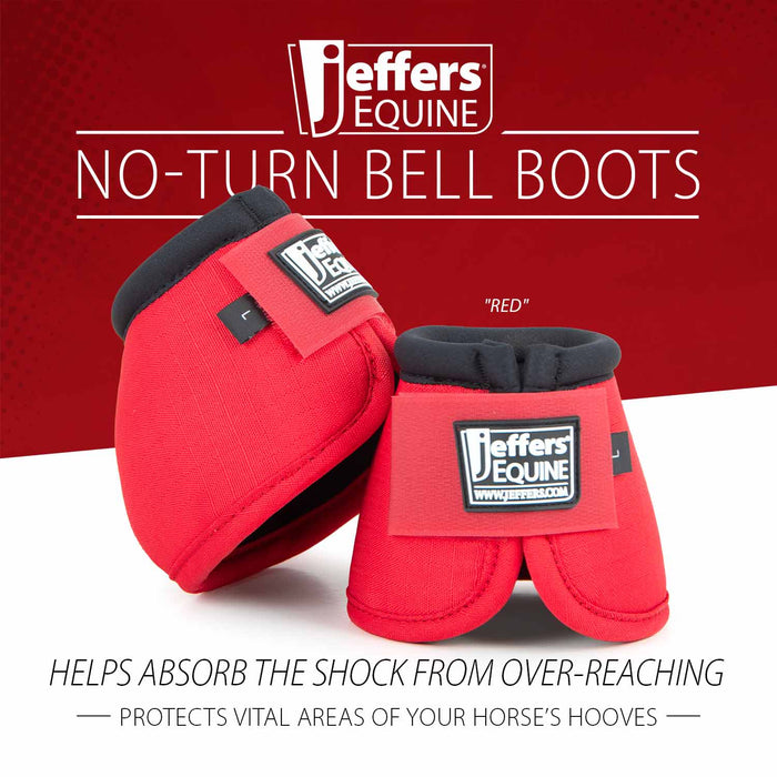 Jeffers No - Turn Bell Boots for Horses, Solid Colors, 2 ct - JEF2MM - Medium - Red - 2 ct - 18