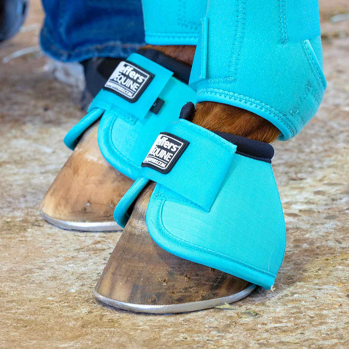 Jeffers No - Turn Bell Boots for Horses, Solid Colors, 2 ct - JEF2Y5 - Medium - Turquoise - 2 ct - 22