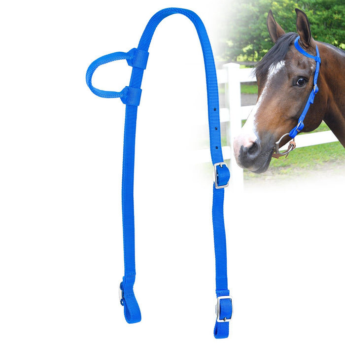 Jeffers Nylon One - Ear Western Horse Headstall - SSNF - Royal Blue - 16