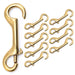 Jeffers Open Eye Snap - IAN1-10 - Brass - 4" L - 10 pk - 13