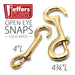 Jeffers Open Eye Snap - IAN1 - Brass - 4" L - Single - 7