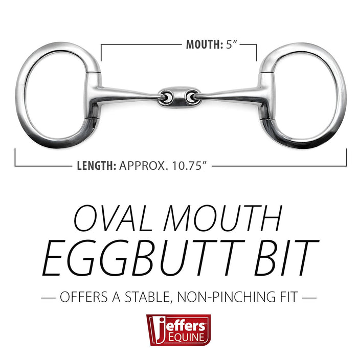 Jeffers Oval Mouth Eggbutt Horse Bit - A8M3 - 5 in - 3