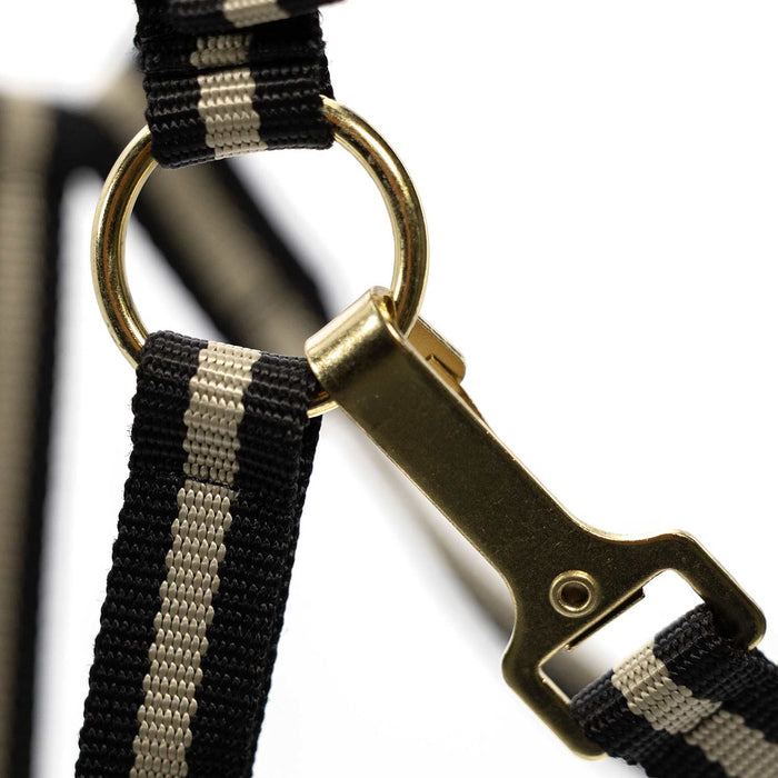 Jeffers Padded Nylon Horse Halter with Throat Snap - IA6F - Black/Tan - 24